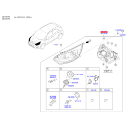 Фара основна ліва 92101-1W360 Mobis