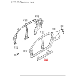 Порог пола (кузов) правый 71322-1WD70 Mobis