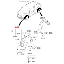 Обшивка (підкрилок), колісна ніша права 86812-1W500 Mobis
