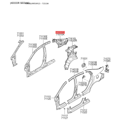 Крило задне ліве верхнє 71605-4Y000 Mobis