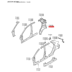 Усилитель задний боковины правый нижний 71604-4Y200 Mobis