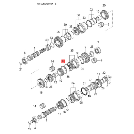 Ремень ГРМ 24312-2X000 Mobis - 243122X000 - схема с каталога 8, EURKRS002A 243122X000