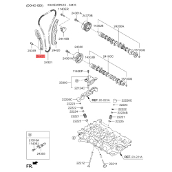 Комплект цепи привода распредвала 24431-2B100 Mobis