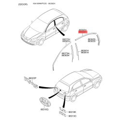 Облицовка / защитная накладка, боковина левая верхняя 86382-1G201 Mobis