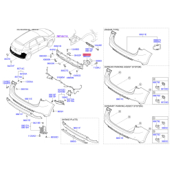 Кронштейн, буфер левый 86641-A4010 Mobis