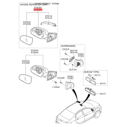 Зеркало наружное заднее правое 87620-4Y031 Mobis