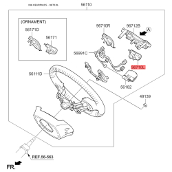 Кнопка керування автомагнітолою на кермі ліва 96700-1W031 Mobis