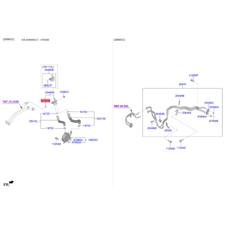 Ущільнювальне кільце трубки кондиціонера 97690-4D800 Mobis - 976904D800 - схема з каталогу 97690B, KKMAPJ517 976904D800