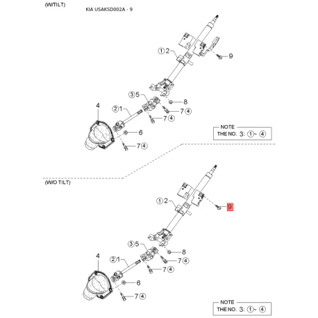 Болт крепления тормозного суппорта KH430-33794 Mobis - KH43033794 - схема с каталога 9, USAKSD002A KH43033794