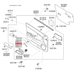 Светоотражатель (катафот) двери правый 92642-2F010 Mobis