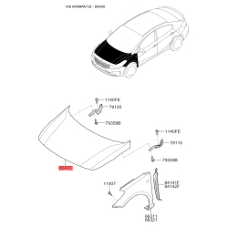 Капот двигателя 66400-A7000 Mobis