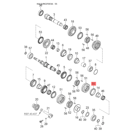 Фильтр топливный S3191-12F400 Mobis - S319112F400 - схема с каталога 55, EURK2F003A S319112F400