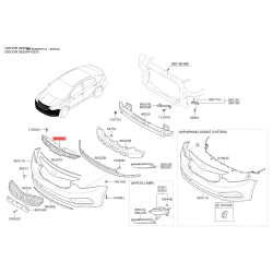Накладка бампера нижня (губа) верхня 86356-A7000 Mobis