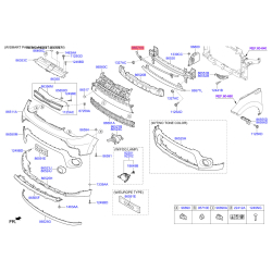 Абсорбер (піна, амортизатор) бампера верхній 86571-B2000 Mobis