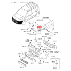 Кронштейн, буфер лівий верхній 86551-2K000 Mobis