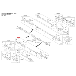 Привідний вал лівий 49500-A7000 Mobis