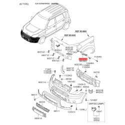 Кронштейн, буфер левый 86553-2K000 Mobis
