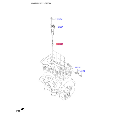 Свеча зажигания S1885-810090 Mobis - S1885810090 - схема с каталога 10930A, KEURPSK22 S1885810090