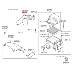 Шланг, система подачи воздуха 28130-1M400 Mobis