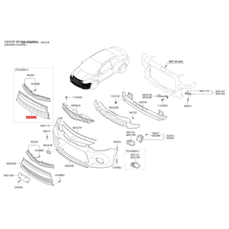 Молдинг порога, бампера и крыла 86522-A7000 Mobis - 86522A7000 - схема с каталога 86522B, KKMAPA712 86522A7000
