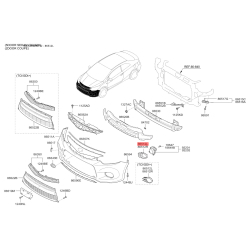 Решітка вентилятора, буфер ліва 86563-A7010 Mobis