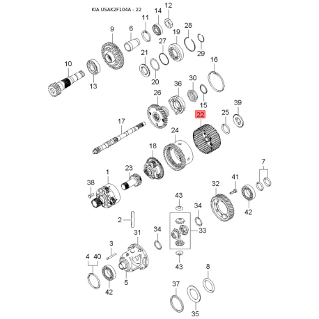 Оббивка (накладка) салону ліва 85850-2F500IM Mobis - 858502F500IM - схема з каталогу 22, USAK2F104A 858502F500IM