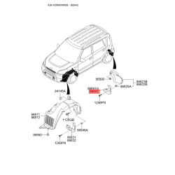 Бризговик задній правий 86842-2K000 Mobis