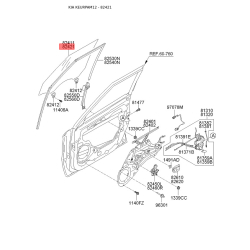 Боковое стекло (окно) двери правое 82421-2K010 Mobis