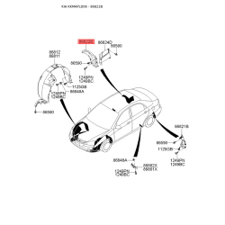 Обшивка (підкрилок), колісна ніша права 86822-2F501 Mobis
