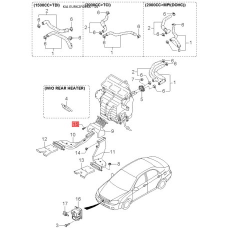 Гаситель, буфер 86620-2F000 Mobis - 866202F000 - схема с каталога 15, EURK2F003A 866202F000