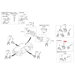 Замок (циліндр) запалювання з ключами 81905-A7050 Mobis