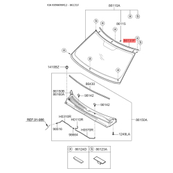 Молдинг (ущільнювач) лобового скла 86131-2K000 Mobis