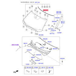 Молдинг (уплотнитель) лобового стекла 86131-B2000 Mobis