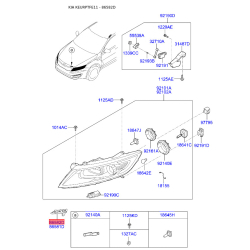 Кронштейн, буфер правий верхній 86582-2T000 Mobis