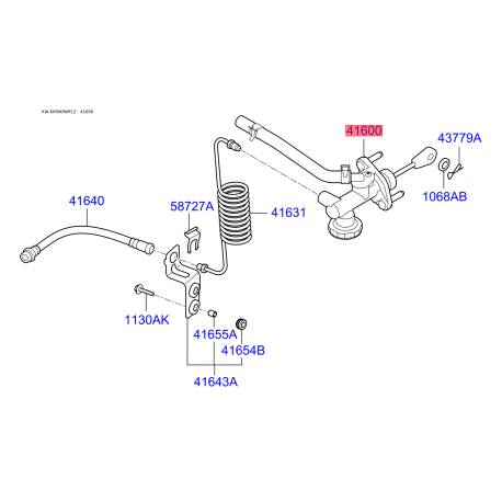 Циліндр зчеплення головний 41600-2K300 Mobis - 416002K300 - схема з каталогу 41600, KKMAPAM12 416002K300