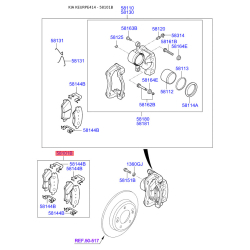 Колодки тормозные дисковые комплект 58101-E4A60 Mobis