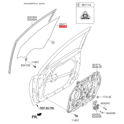 Бокове вікно дверей праве 82421-2T000 Mobis