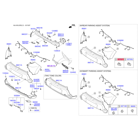 Датчик, система помощи при парковке 95720-B2100 Mobis - 95720B2100 - схема с каталога 95700T, KRUSPB213 95720B2100