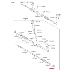 Наконечник рулевой тяги левый 56820-2K000 Mobis