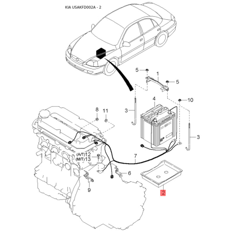 Тяга рульова KDX53-32240B Mobis - KDX5332240B - схема з каталогу 2, USAKFD002A KDX5332240B