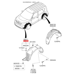 Обшивка (підкрилок), колісна ніша права 86812-E4100 Mobis