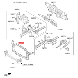 Облицювання передка (морда) 64101-B2000 Mobis