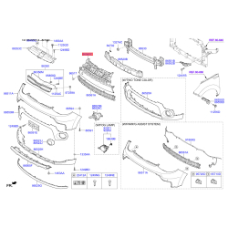 Решітка вентилятора, буфер верхня 86561-B2500 Mobis