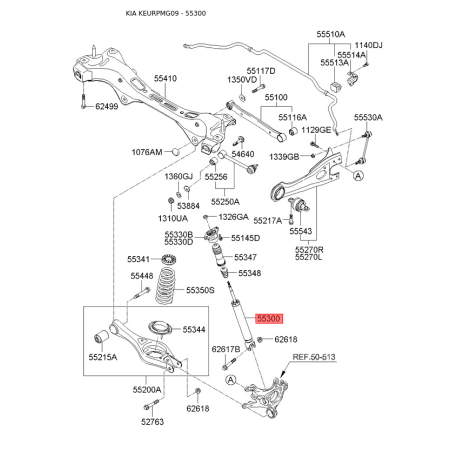 Амортизатор 55311-2G600 Mobis - 553112G600 - схема з каталогу 55300, KEURPMG09 553112G600