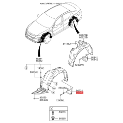 Бризговик передній правий 86832-2T100 Mobis