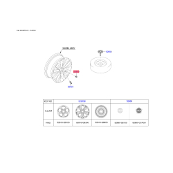 Гайка крепления колеса 52950-4D100 Mobis