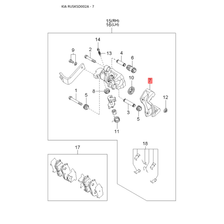 Втулка стабілізатора 0K2NA-34156 Mobis - 0K2NA34156 - схема з каталогу 7, RUSKSD002A 0K2NA34156
