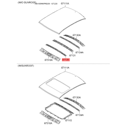 Каркас крыши 67152-2G000 Mobis
