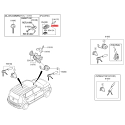 Ключ (вставка) двери в брелок 81996-2K000 Mobis