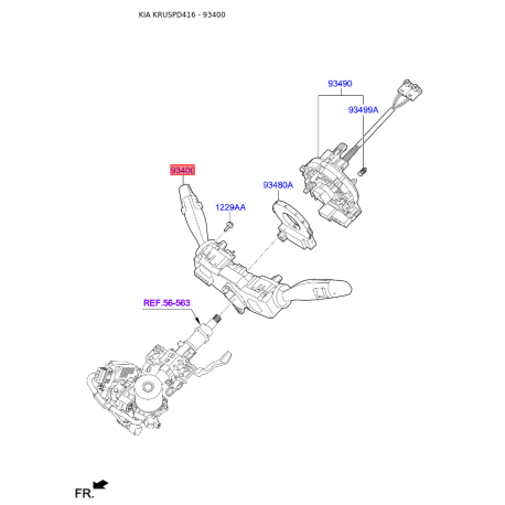 Переключательное реле, дальний свет-ближний свет 93403-D4910 Mobis - 93403D4910 - схема с каталога 93400, KRUSPD416 93403D4910